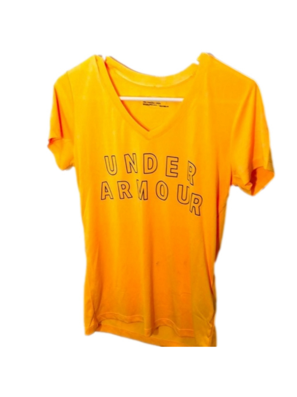 Under Armour Yellow Athletic T Shirt Size Small